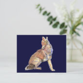 Wasserfarbenkojote, Tier, Natur Postkarte (Stehend Vorderseite)