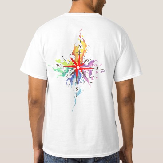 Wasserfarbenkompass T-Shirt (Rückseite)
