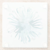 Wasserfarbenkoralle - Blau 2 Glasuntersetzer (Rückseite)