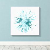 Wasserfarbenkoralle - Blau 2 Leinwanddruck (Insitu (Holzboden))