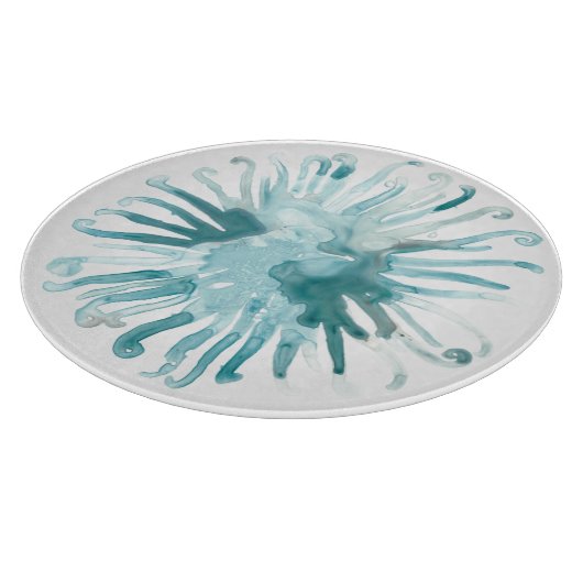 Wasserfarbenkoralle - Blau 2 Schneidebrett (Ecke)