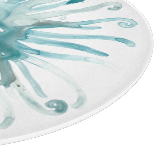 Wasserfarbenkoralle - Blau 2 Schneidebrett (Ecke)