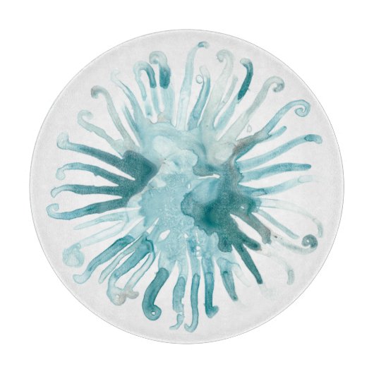 Wasserfarbenkoralle - Blau 2 Schneidebrett (Vorderseite)