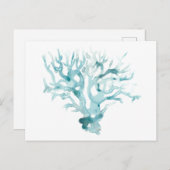 Wasserfarbenkoralle - Blau Postkarte (Vorne/Hinten)