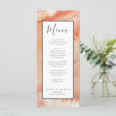 Wasserfarbenkorallenpfirsich für Nautical Wedding  Menükarte (Stehend Vorderseite)