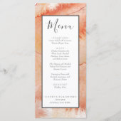 Wasserfarbenkorallenpfirsich für Nautical Wedding  Menükarte (Vorderseite)