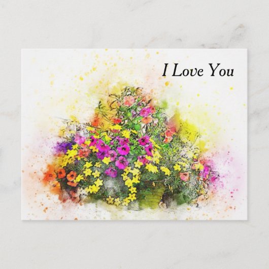 Wasserfarbenkorb für Hübsche Blume Postkarte (Vorderseite)