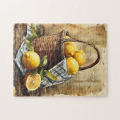 Wasserfarbenkörbe von Zitronen Puzzle (Horizontal)