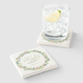 Wasserfarbenkraft - Eigenes inspirierendes Zitat Steinuntersetzer (Seitenansicht)