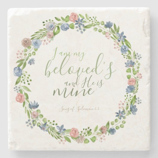 Wasserfarbenkraft - Eigenes inspirierendes Zitat Steinuntersetzer (Vorderseite)