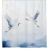 Wasserfarbenkrane japanischen Stils Duschvorhang (Vorderseite)