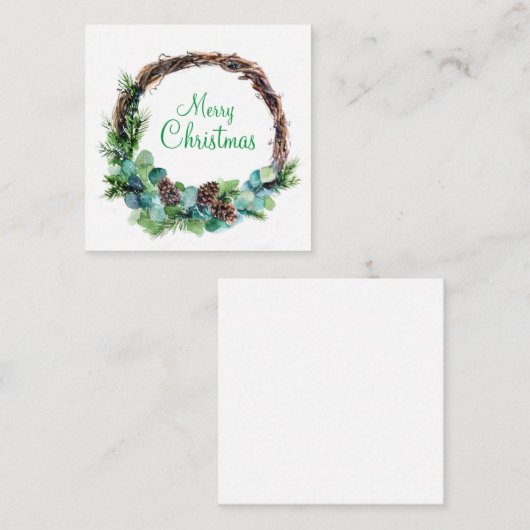 Wasserfarbenkranz aus Kegel Mitteilungskarte (Vorne/Hinten)