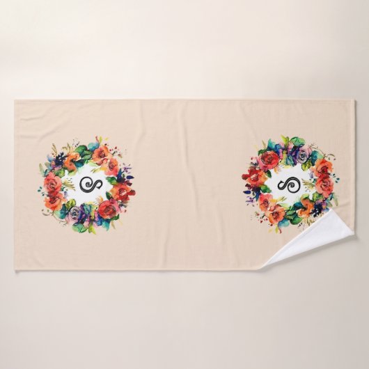 Wasserfarbenkranz Badehandtuch (Badehandtuch)