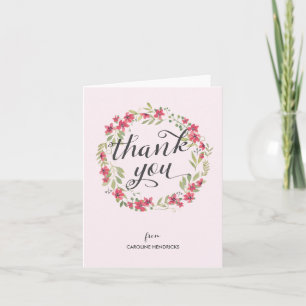 Wasserfarbenkranz Floral Dankeschön Karte