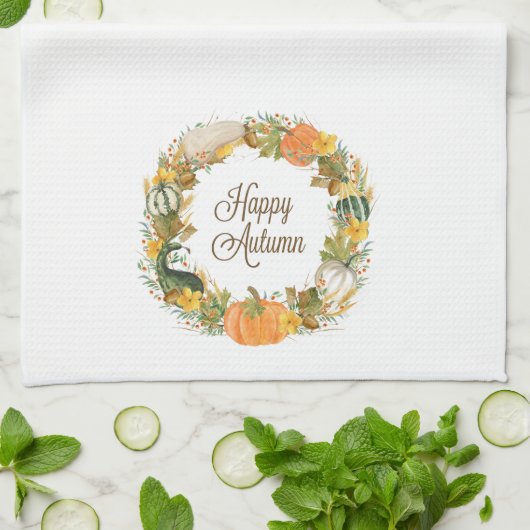 Wasserfarbenkranz Handtuch (Gefaltet)