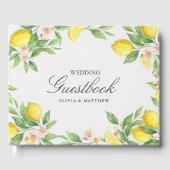 Wasserfarbenkranz Mittelmeer-Zitrus Hochzeit Gästebuch (Vorderseite)