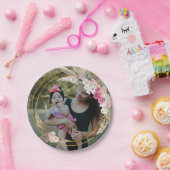 Wasserfarbenkranz, Personalisiertes Foto Pappteller (Party)