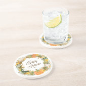 Wasserfarbenkranz Sandstein Untersetzer (Seite)