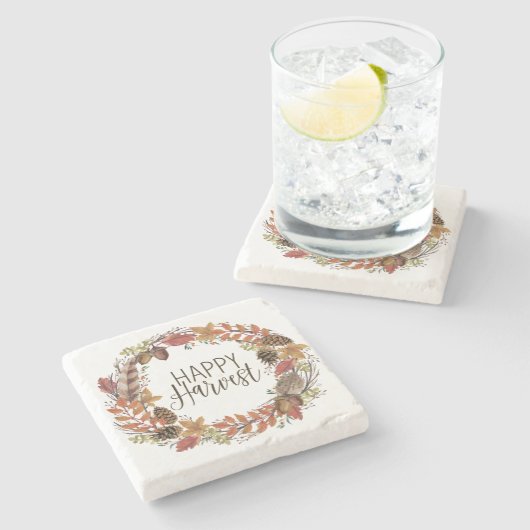 Wasserfarbenkranz Steinuntersetzer (Seitenansicht)