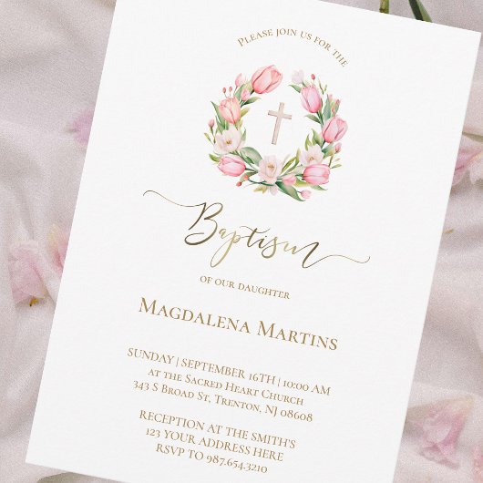 Wasserfarbenkranz | Tauflanung Einladung