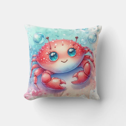 Wasserfarbenkrebs Kissen (Vorderseite)