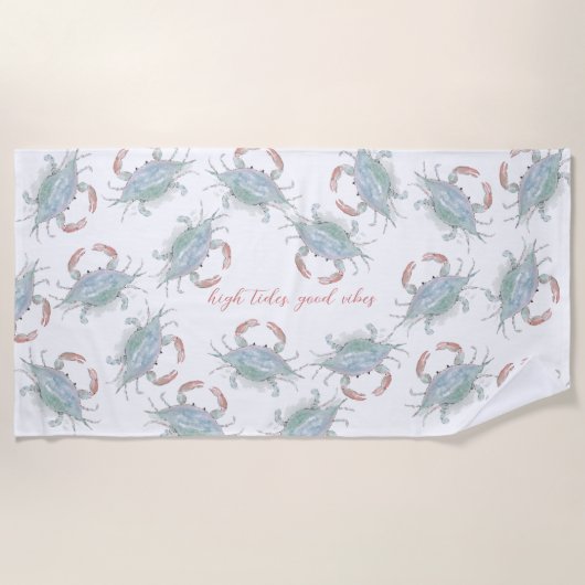Wasserfarbenkrebse Strandtuch (Vorderseite)