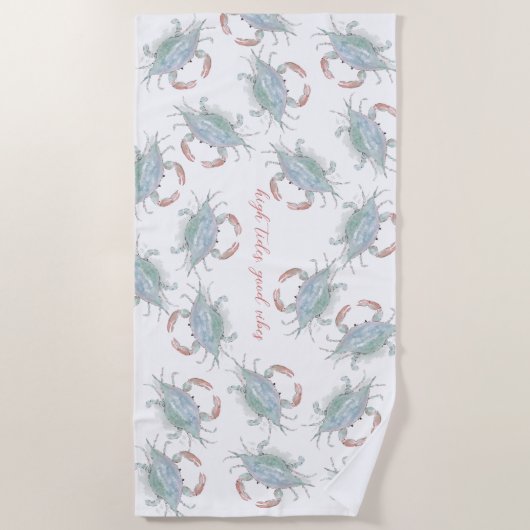 Wasserfarbenkrebse Strandtuch (Vorderseite)