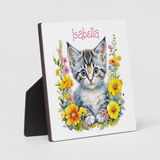 Wasserfarbenküche in Blume Personalisiert Fotoplatte (Vorderseite)