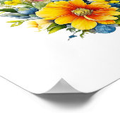 Wasserfarbenküche in Blume Personalisiert Poster (Ecke)