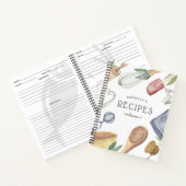 Wasserfarbenküche liefert Personalisiertes Rezept Notizblock (Innenseite)