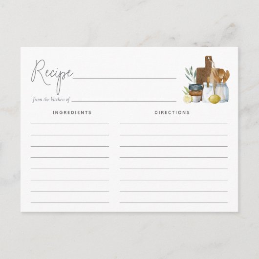 Wasserfarbenküche - Suppen Rezept Karte (Vorderseite)