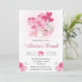 Wasserfarbenkuchen und Geschenke Valentiner Brunch Einladung (Stehend Vorderseite)