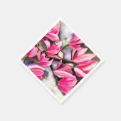 Wasserfarbenkunst der rosa Magnolie Serviette (Ecke)