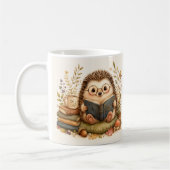 Wasserfarbenkunst Igel beim Lesen Kaffeetasse (Links)
