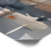 Wasserfarbenkunst in der Stadt Rainy Poster (Ecke)