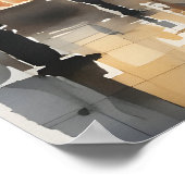 Wasserfarbenkunst in der Stadt Rainy Poster (Ecke)