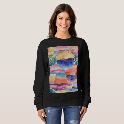Wasserfarbenkunst Sweatshirt (Vorne ganz)