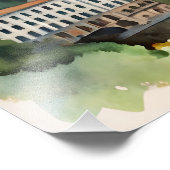 Wasserfarbenkunst Tiflis Fotodruck (Ecke)