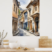 Wasserfarbenkunst Tiflis Poster (Küche)