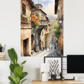 Wasserfarbenkunst Tiflis Poster (Heimbüro)