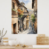 Wasserfarbenkunst Tiflis Poster (Küche)