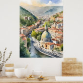 Wasserfarbenkunst Tiflis Poster (Küche)