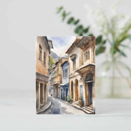 Wasserfarbenkunst Tiflis Postkarte (Stehend Vorderseite)