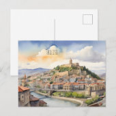 Wasserfarbenkunst Tiflis Postkarte (Vorne/Hinten)