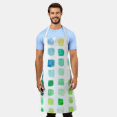 Wasserfarbenkünstler Grün Schürze (Getragen)