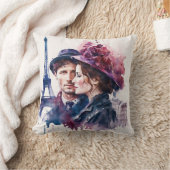 Wasserfarbenkupplung in Paris Kissen (Decke)