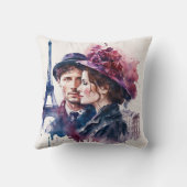 Wasserfarbenkupplung in Paris Kissen (Rückseite)