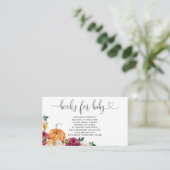 Wasserfarbenkürbbücher für Babytickets Begleitkarte (Stehend Vorderseite)