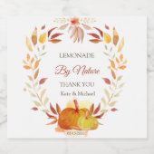 Wasserfarbenkürbis Alkoholflaschenetikett (Einzelnes Label)