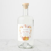 Wasserfarbenkürbis Alkoholflaschenetikett (Vorderseite)